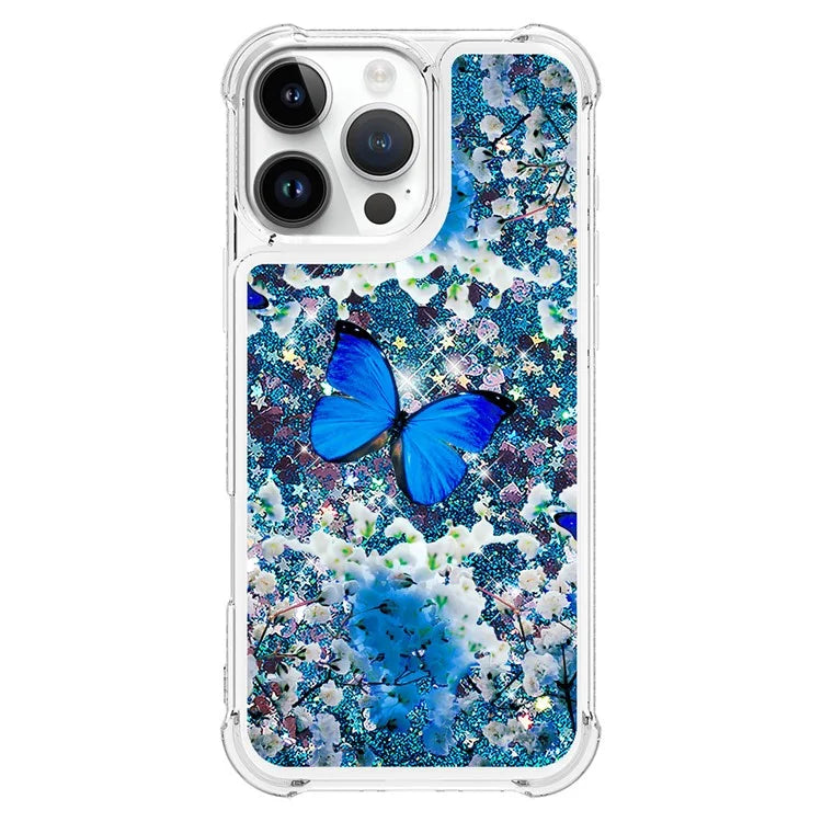 YB Quicksand Series-2 For iPhone 16 Pro Max Case Liquid Quicksand Pattern TPU Phone Cover