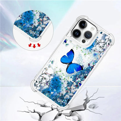 YB Quicksand Series-2 For iPhone 16 Pro Max Case Liquid Quicksand Pattern TPU Phone Cover