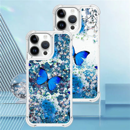 YB Quicksand Series-2 For iPhone 16 Pro Max Case Liquid Quicksand Pattern TPU Phone Cover