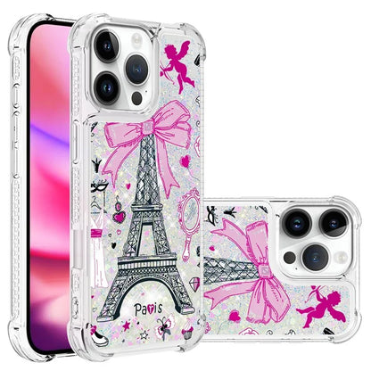 YB Quicksand Series-2 For iPhone 16 Pro Max Case Liquid Quicksand Pattern TPU Phone Cover