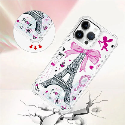 YB Quicksand Series-2 For iPhone 16 Pro Max Case Liquid Quicksand Pattern TPU Phone Cover