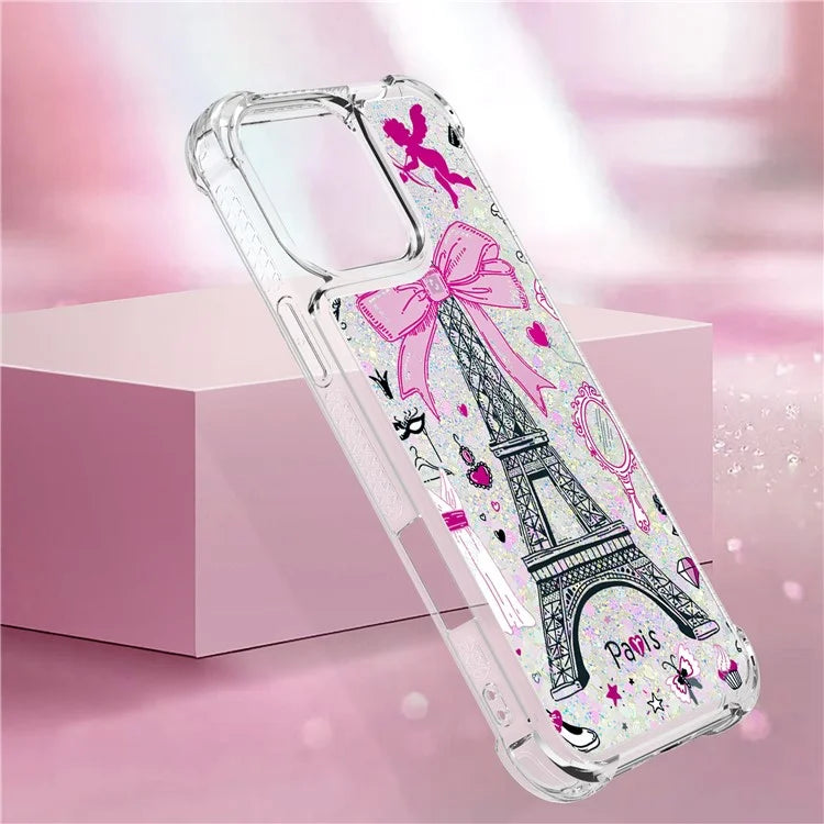 YB Quicksand Series-2 For iPhone 16 Pro Max Case Liquid Quicksand Pattern TPU Phone Cover
