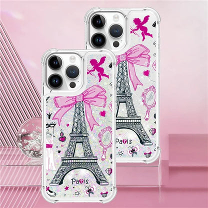 YB Quicksand Series-2 For iPhone 16 Pro Max Case Liquid Quicksand Pattern TPU Phone Cover