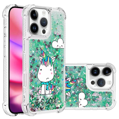 YB Quicksand Series-2 For iPhone 16 Pro Max Case Liquid Quicksand Pattern TPU Phone Cover