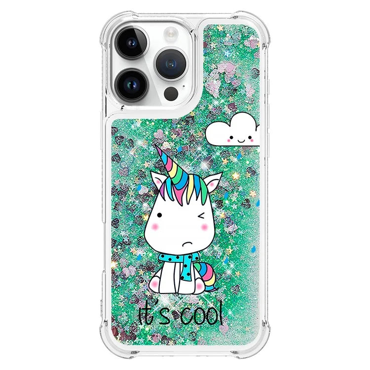 YB Quicksand Series-2 For iPhone 16 Pro Max Case Liquid Quicksand Pattern TPU Phone Cover