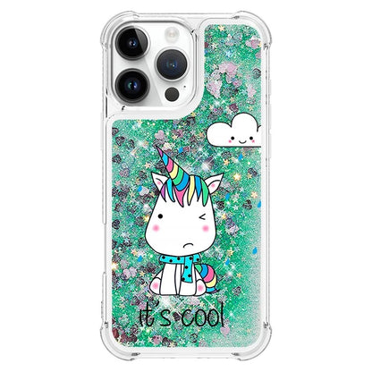 YB Quicksand Series-2 For iPhone 16 Pro Max Case Liquid Quicksand Pattern TPU Phone Cover