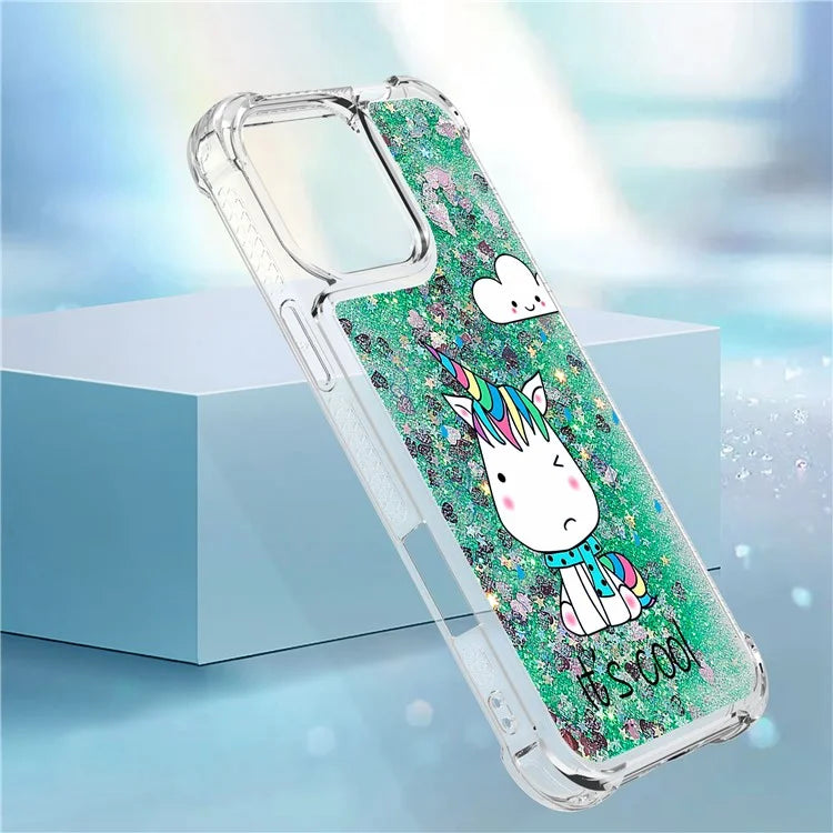 YB Quicksand Series-2 For iPhone 16 Pro Max Case Liquid Quicksand Pattern TPU Phone Cover