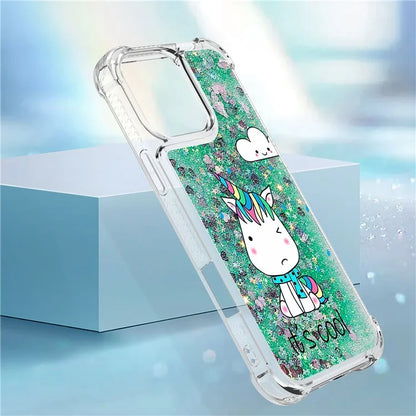 YB Quicksand Series-2 For iPhone 16 Pro Max Case Liquid Quicksand Pattern TPU Phone Cover