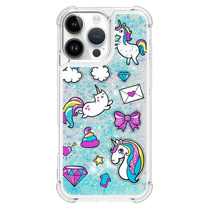 YB Quicksand Series-2 For iPhone 16 Pro Max Case Liquid Quicksand Pattern TPU Phone Cover