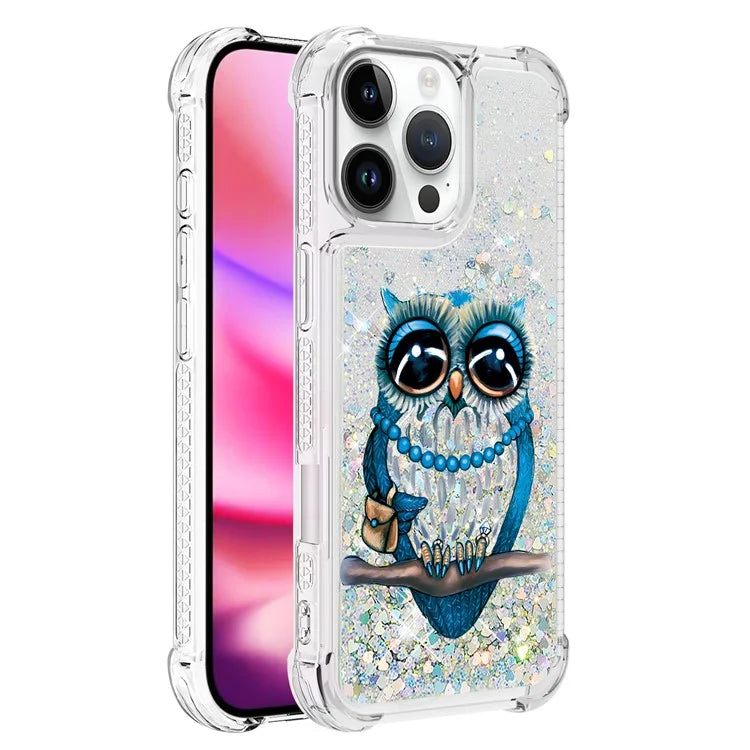YB Quicksand Series-2 For iPhone 16 Pro Max Case Liquid Quicksand Pattern TPU Phone Cover