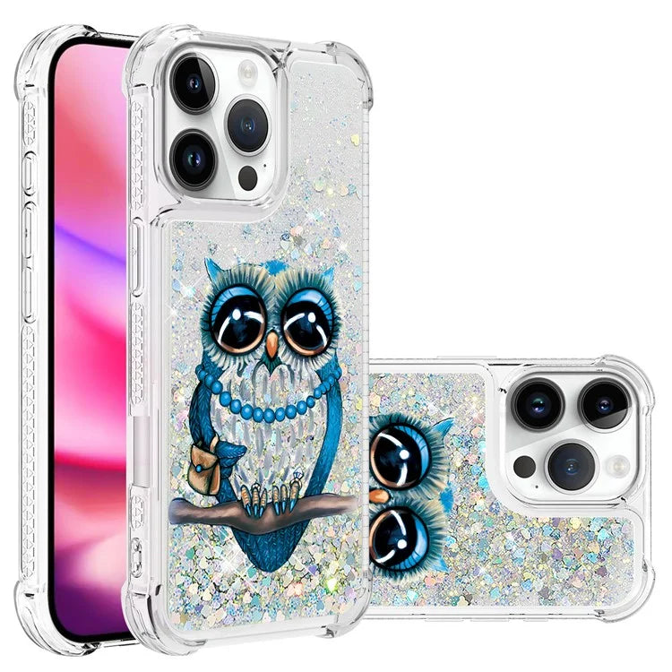 YB Quicksand Series-2 For iPhone 16 Pro Max Case Liquid Quicksand Pattern TPU Phone Cover