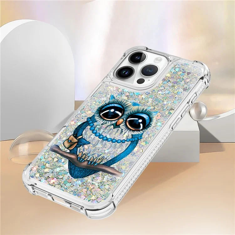 YB Quicksand Series-2 For iPhone 16 Pro Max Case Liquid Quicksand Pattern TPU Phone Cover