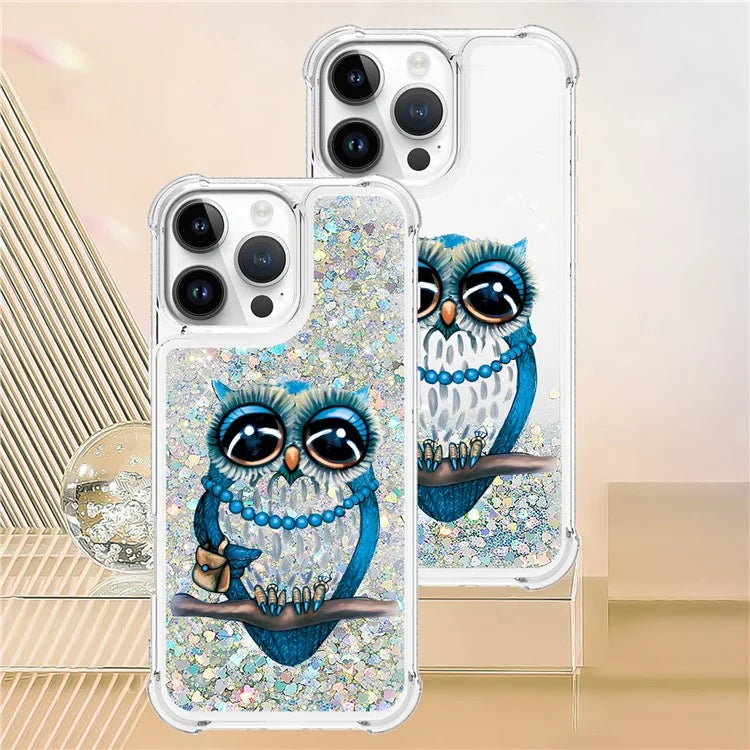 YB Quicksand Series-2 For iPhone 16 Pro Max Case Liquid Quicksand Pattern TPU Phone Cover