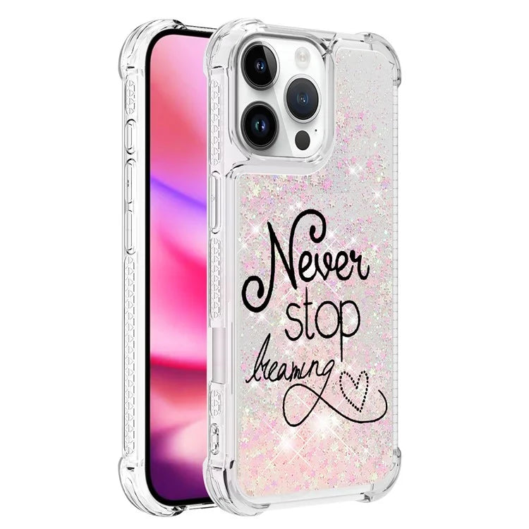 YB Quicksand Series-2 For iPhone 16 Pro Max Case Liquid Quicksand Pattern TPU Phone Cover
