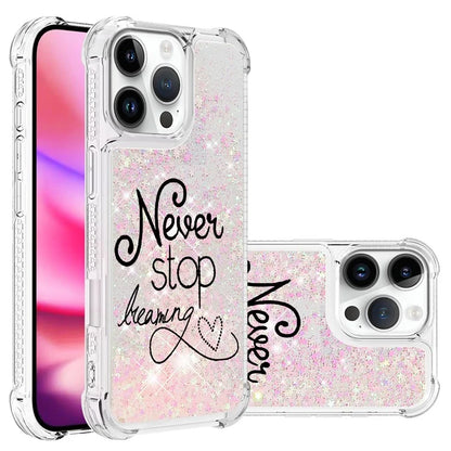 YB Quicksand Series-2 For iPhone 16 Pro Max Case Liquid Quicksand Pattern TPU Phone Cover