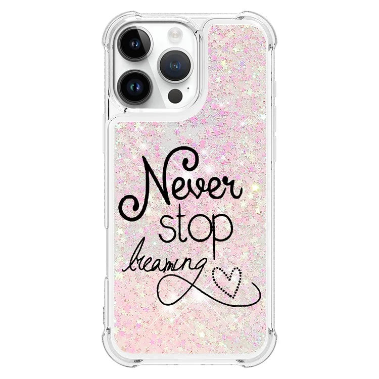 YB Quicksand Series-2 For iPhone 16 Pro Max Case Liquid Quicksand Pattern TPU Phone Cover