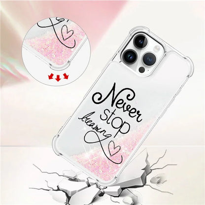 YB Quicksand Series-2 For iPhone 16 Pro Max Case Liquid Quicksand Pattern TPU Phone Cover