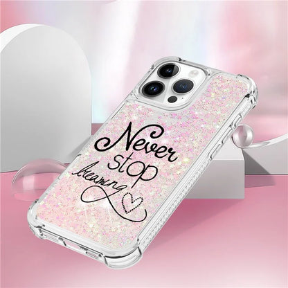 YB Quicksand Series-2 For iPhone 16 Pro Max Case Liquid Quicksand Pattern TPU Phone Cover