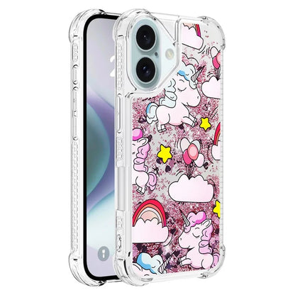 YB Quicksand Series-2 For iPhone 16 Plus Case Liquid Quicksand Pattern TPU Phone Cover