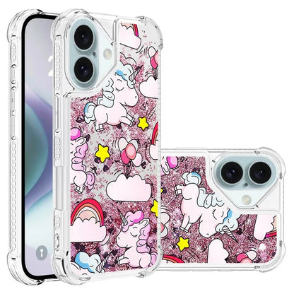 YB Quicksand Series-2 For iPhone 16 Plus Case Liquid Quicksand Pattern TPU Phone Cover