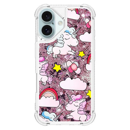 YB Quicksand Series-2 For iPhone 16 Plus Case Liquid Quicksand Pattern TPU Phone Cover