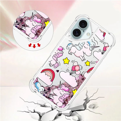 YB Quicksand Series-2 For iPhone 16 Plus Case Liquid Quicksand Pattern TPU Phone Cover