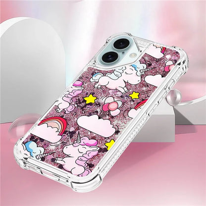 YB Quicksand Series-2 For iPhone 16 Plus Case Liquid Quicksand Pattern TPU Phone Cover