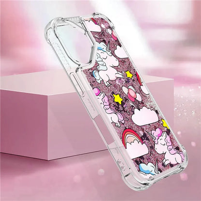 YB Quicksand Series-2 For iPhone 16 Plus Case Liquid Quicksand Pattern TPU Phone Cover