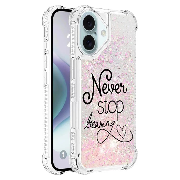 YB Quicksand Series-2 For iPhone 16 Plus Case Liquid Quicksand Pattern TPU Phone Cover