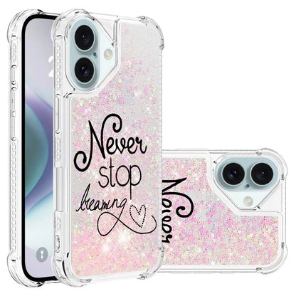 YB Quicksand Series-2 For iPhone 16 Plus Case Liquid Quicksand Pattern TPU Phone Cover