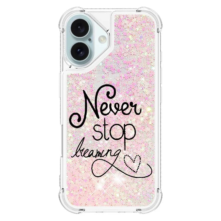 YB Quicksand Series-2 For iPhone 16 Plus Case Liquid Quicksand Pattern TPU Phone Cover