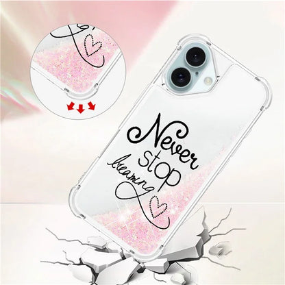 YB Quicksand Series-2 For iPhone 16 Plus Case Liquid Quicksand Pattern TPU Phone Cover