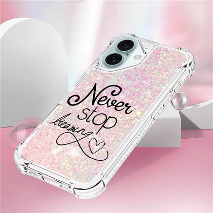 YB Quicksand Series-2 For iPhone 16 Plus Case Liquid Quicksand Pattern TPU Phone Cover