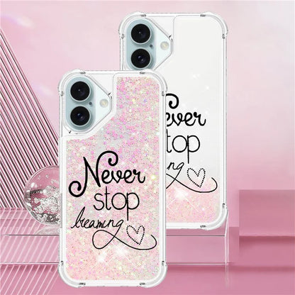 YB Quicksand Series-2 For iPhone 16 Plus Case Liquid Quicksand Pattern TPU Phone Cover