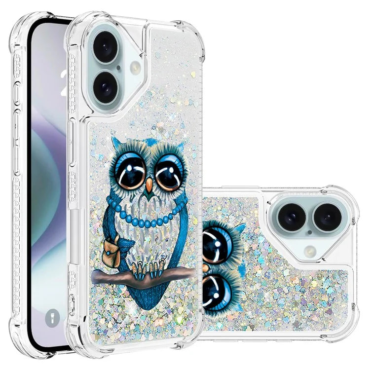 YB Quicksand Series-2 For iPhone 16 Plus Case Liquid Quicksand Pattern TPU Phone Cover