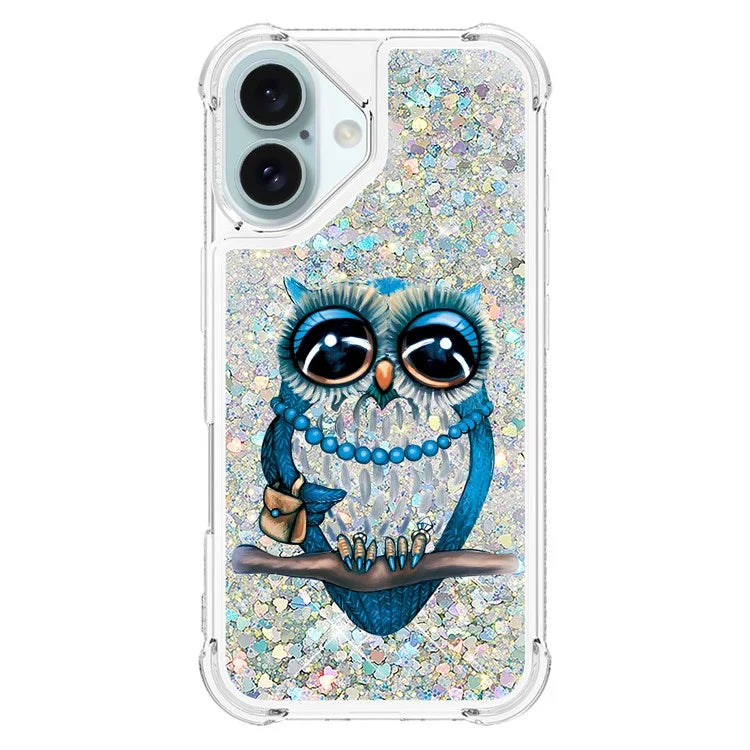 YB Quicksand Series-2 For iPhone 16 Plus Case Liquid Quicksand Pattern TPU Phone Cover