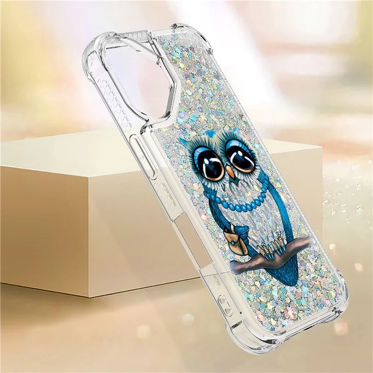 YB Quicksand Series-2 For iPhone 16 Plus Case Liquid Quicksand Pattern TPU Phone Cover