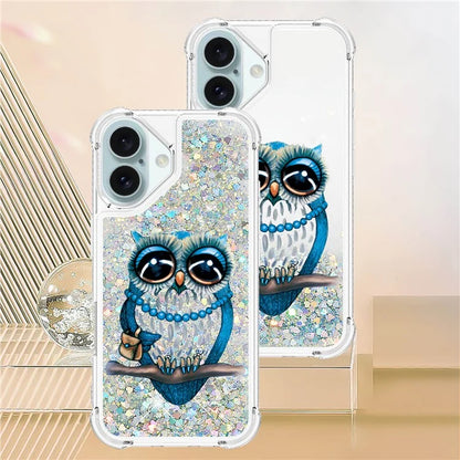 YB Quicksand Series-2 For iPhone 16 Plus Case Liquid Quicksand Pattern TPU Phone Cover