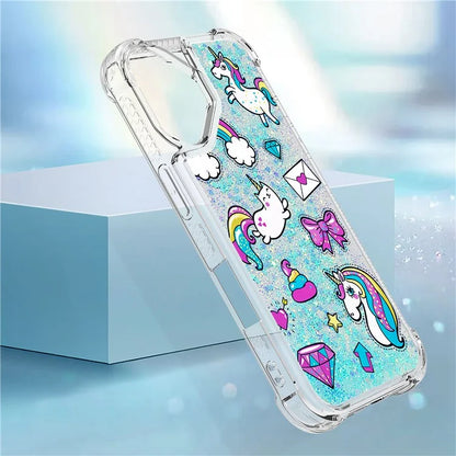 YB Quicksand Series-2 For iPhone 16 Plus Case Liquid Quicksand Pattern TPU Phone Cover
