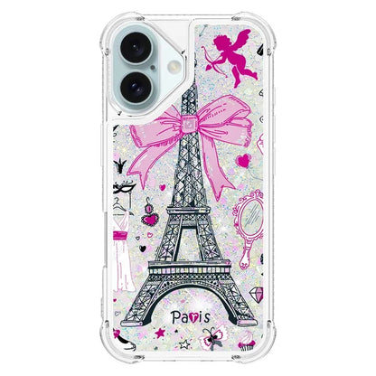 YB Quicksand Series-2 For iPhone 16 Plus Case Liquid Quicksand Pattern TPU Phone Cover