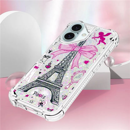 YB Quicksand Series-2 For iPhone 16 Plus Case Liquid Quicksand Pattern TPU Phone Cover