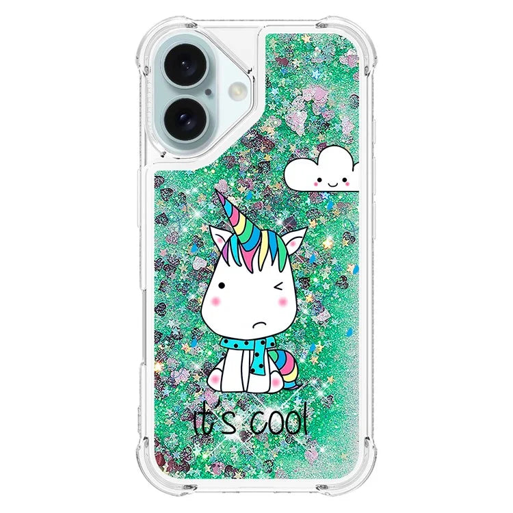 YB Quicksand Series-2 For iPhone 16 Plus Case Liquid Quicksand Pattern TPU Phone Cover