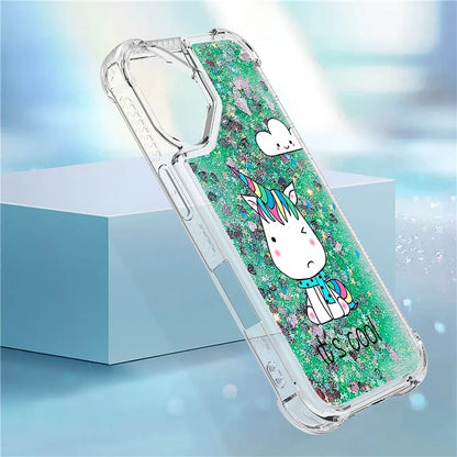 YB Quicksand Series-2 For iPhone 16 Plus Case Liquid Quicksand Pattern TPU Phone Cover