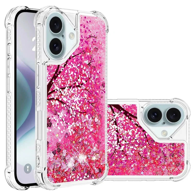 YB Quicksand Series-2 For iPhone 16 Plus Case Liquid Quicksand Pattern TPU Phone Cover