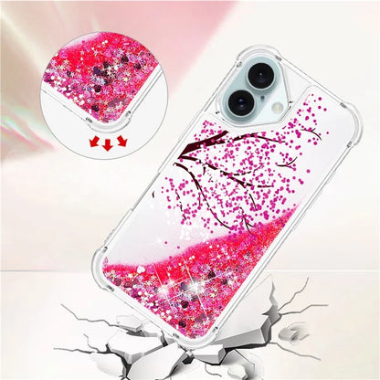 YB Quicksand Series-2 For iPhone 16 Plus Case Liquid Quicksand Pattern TPU Phone Cover