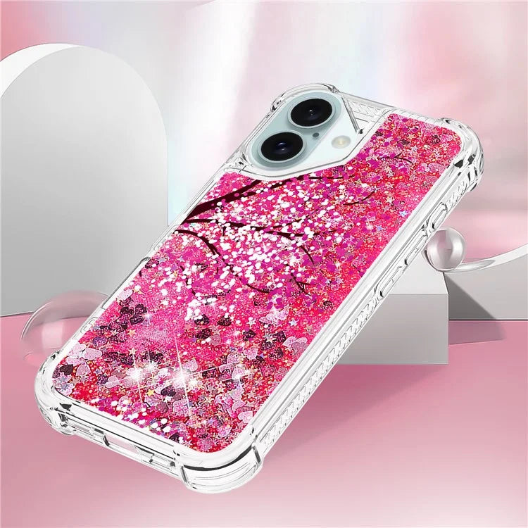 YB Quicksand Series-2 For iPhone 16 Plus Case Liquid Quicksand Pattern TPU Phone Cover