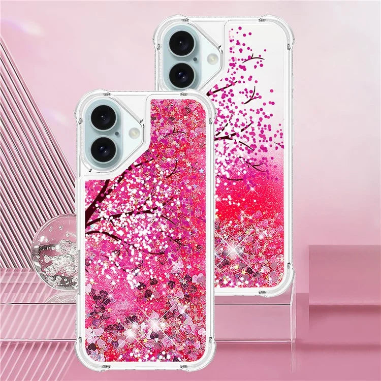YB Quicksand Series-2 For iPhone 16 Plus Case Liquid Quicksand Pattern TPU Phone Cover