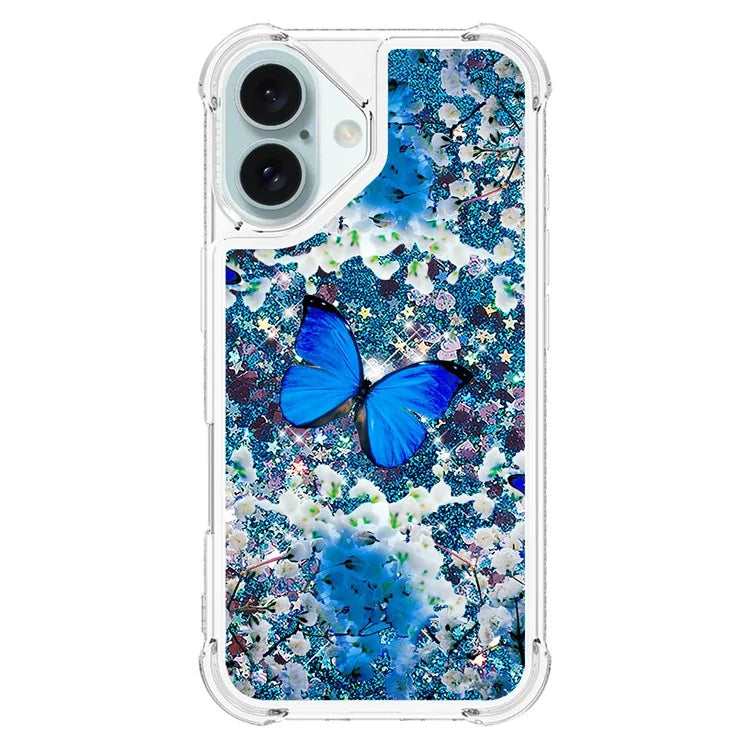YB Quicksand Series-2 For iPhone 16 Plus Case Liquid Quicksand Pattern TPU Phone Cover