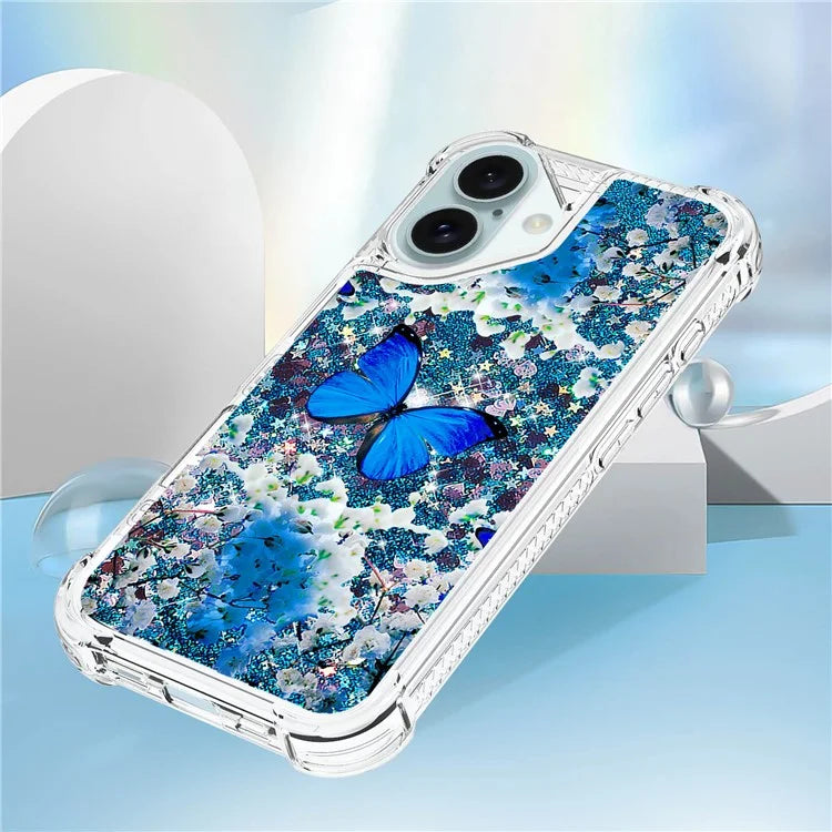 YB Quicksand Series-2 For iPhone 16 Plus Case Liquid Quicksand Pattern TPU Phone Cover