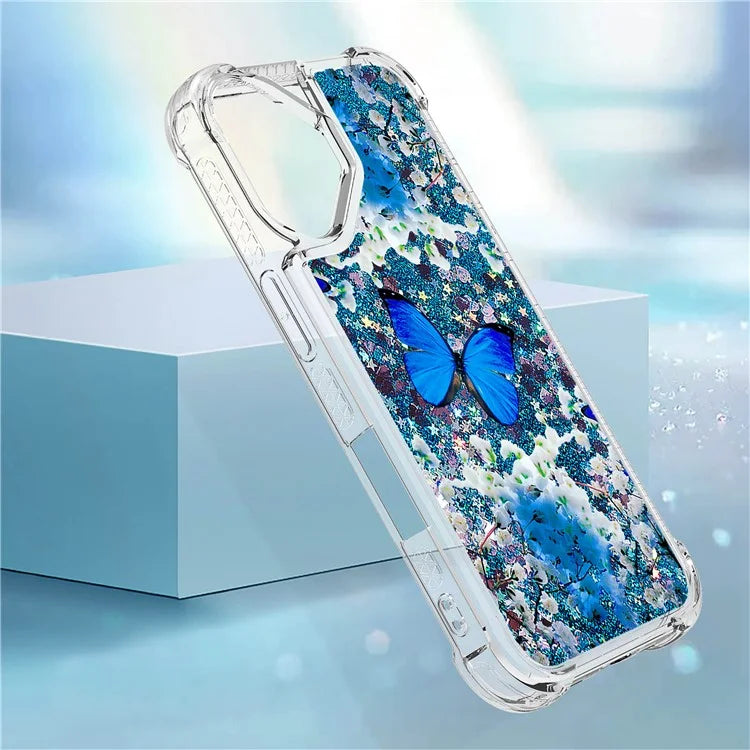 YB Quicksand Series-2 For iPhone 16 Plus Case Liquid Quicksand Pattern TPU Phone Cover
